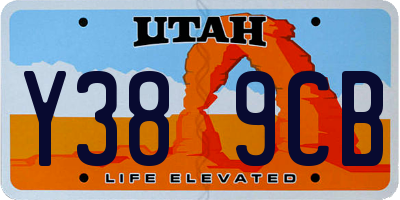 UT license plate Y389CB