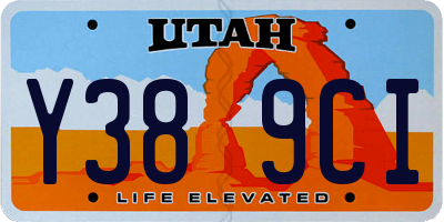 UT license plate Y389CI