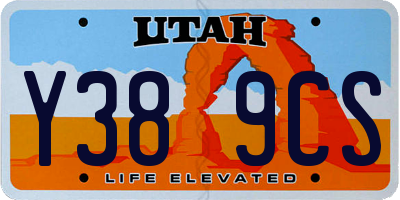 UT license plate Y389CS