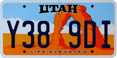UT license plate Y389DI