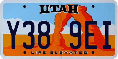UT license plate Y389EI