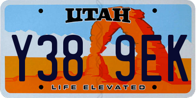 UT license plate Y389EK