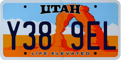 UT license plate Y389EL