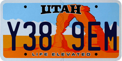 UT license plate Y389EM