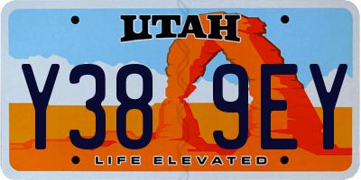 UT license plate Y389EY