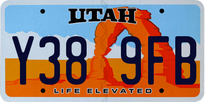 UT license plate Y389FB