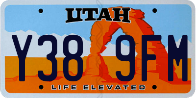 UT license plate Y389FM