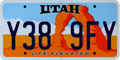 UT license plate Y389FY