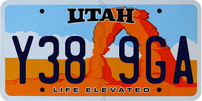 UT license plate Y389GA