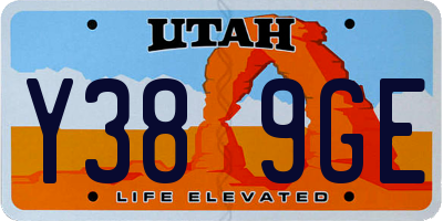 UT license plate Y389GE