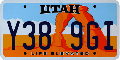 UT license plate Y389GI