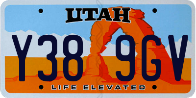 UT license plate Y389GV
