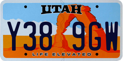UT license plate Y389GW