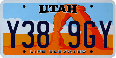 UT license plate Y389GY