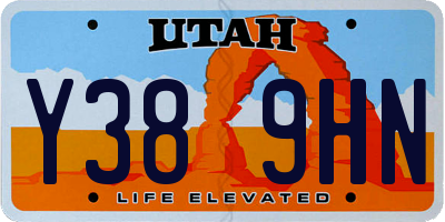 UT license plate Y389HN