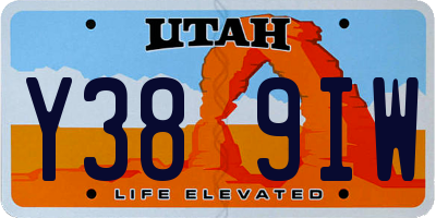 UT license plate Y389IW