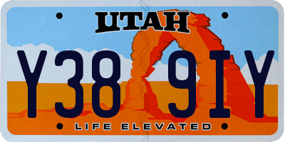 UT license plate Y389IY