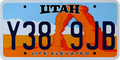 UT license plate Y389JB