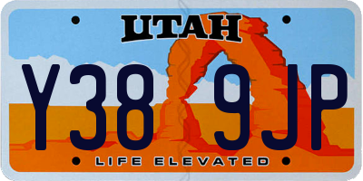 UT license plate Y389JP