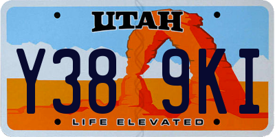 UT license plate Y389KI