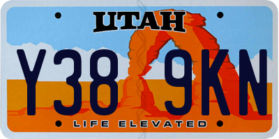UT license plate Y389KN