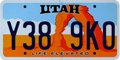 UT license plate Y389KO