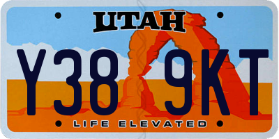 UT license plate Y389KT