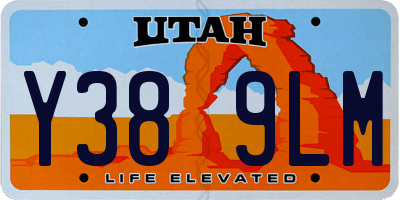 UT license plate Y389LM