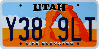 UT license plate Y389LT