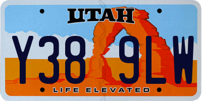 UT license plate Y389LW