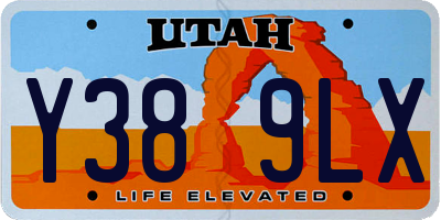UT license plate Y389LX