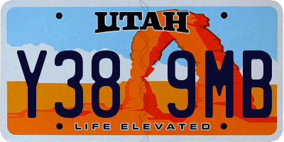 UT license plate Y389MB