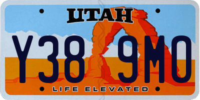 UT license plate Y389MO