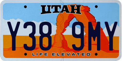 UT license plate Y389MY