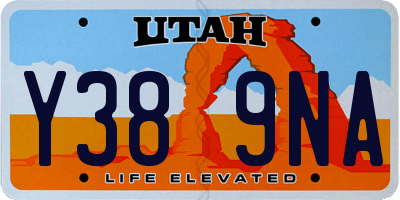 UT license plate Y389NA