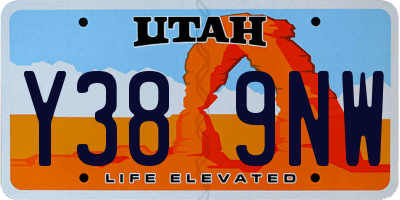 UT license plate Y389NW