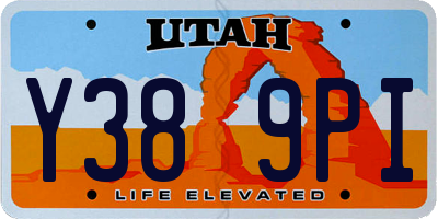 UT license plate Y389PI
