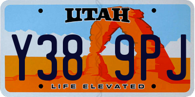UT license plate Y389PJ