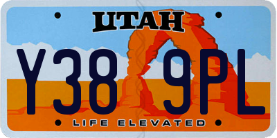 UT license plate Y389PL