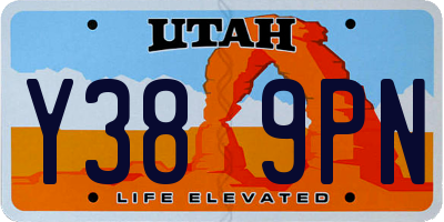UT license plate Y389PN