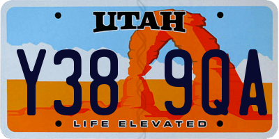UT license plate Y389QA