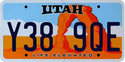 UT license plate Y389QE