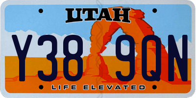 UT license plate Y389QN