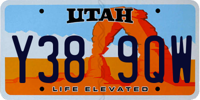 UT license plate Y389QW