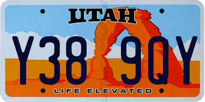 UT license plate Y389QY