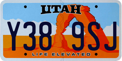 UT license plate Y389SJ