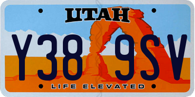 UT license plate Y389SV