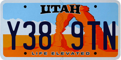 UT license plate Y389TN