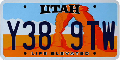 UT license plate Y389TW