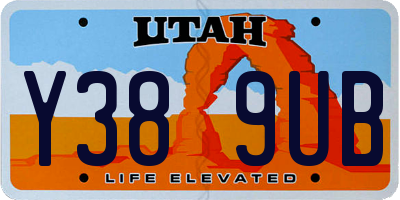 UT license plate Y389UB